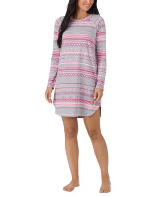 Women's Sweater-Knit Scoop Neck Curved-Hem Sleep Shirt