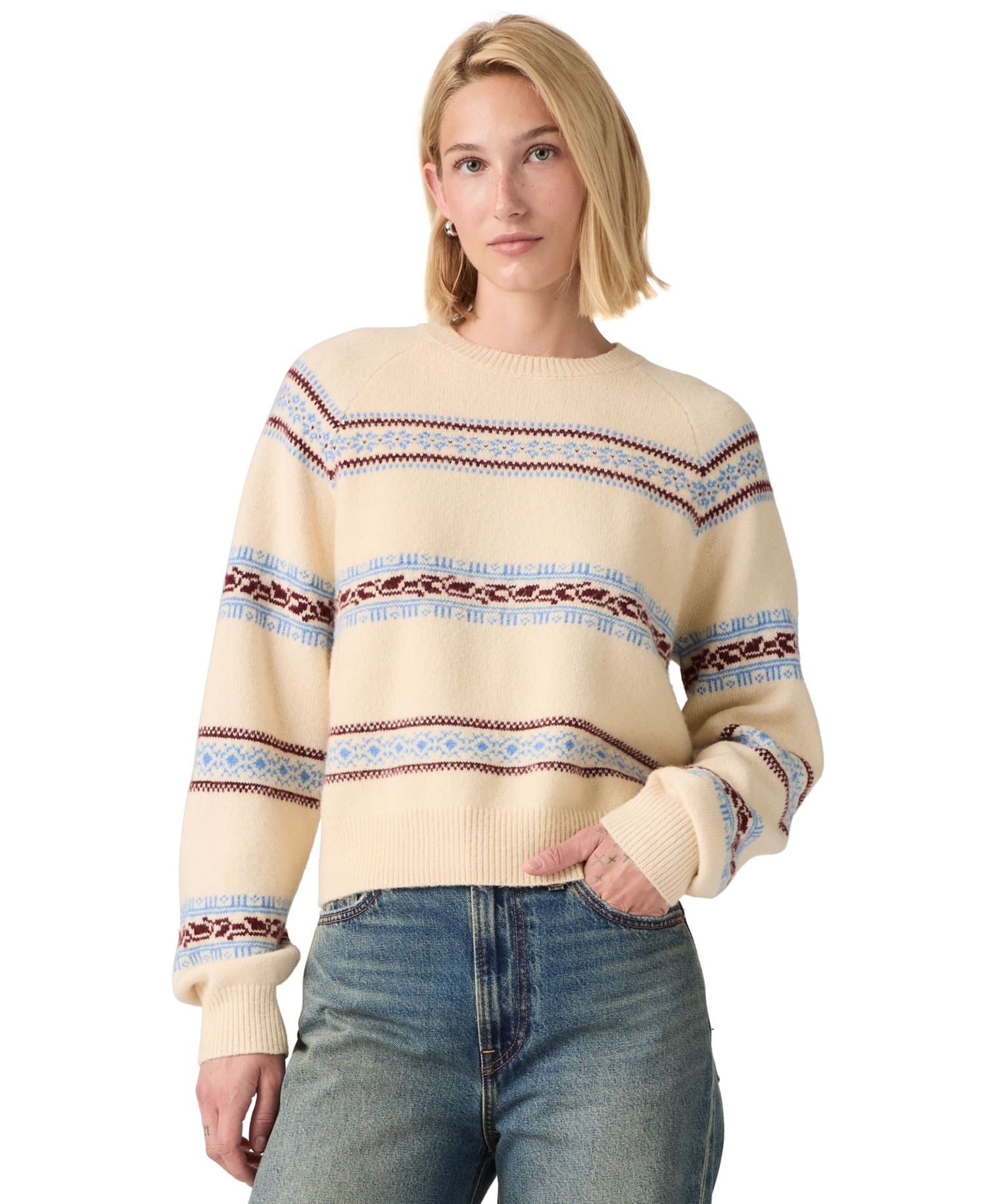 Coralie Fairisle V7 Egret