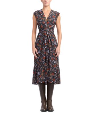 Women's Eloria Floral A-Line V-Neck Midi Dress