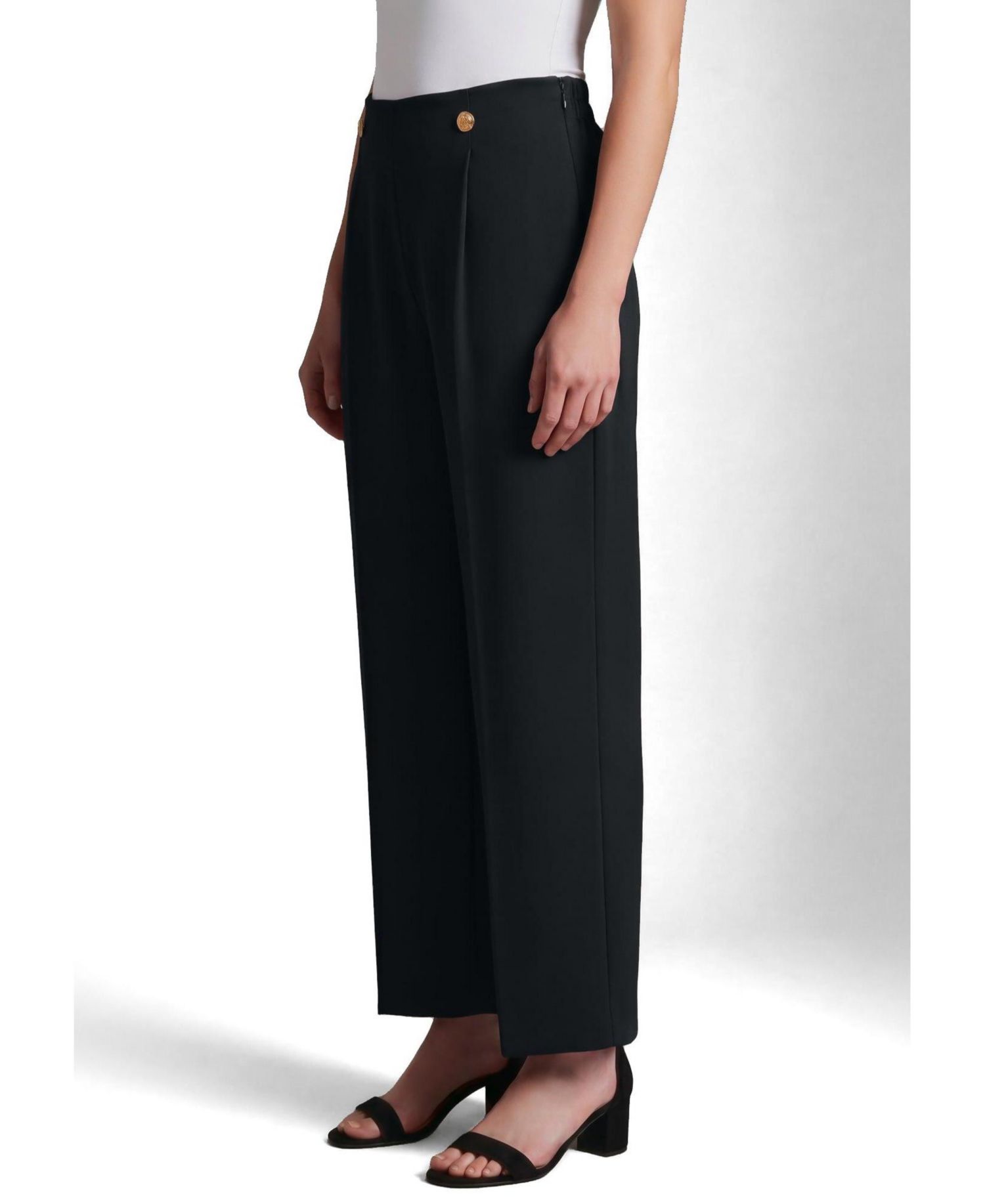 Plus Size Cool Hand Wide-Leg High-Rise Side-Zip Trousers