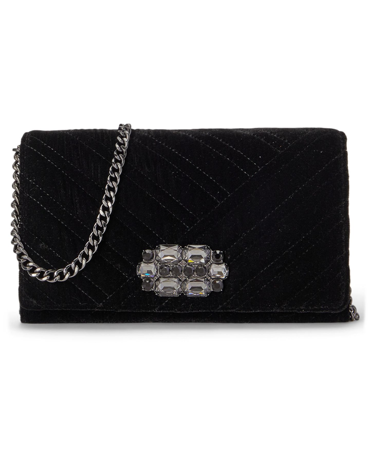 Женская сумка Lauren Ralph Lauren Quilted Velvet Adair II Small Crossbody Handbag, цвет: Чёрный — фото 1