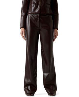 Women's Zanita High-Waisted Wide-Leg Faux Leather Pants