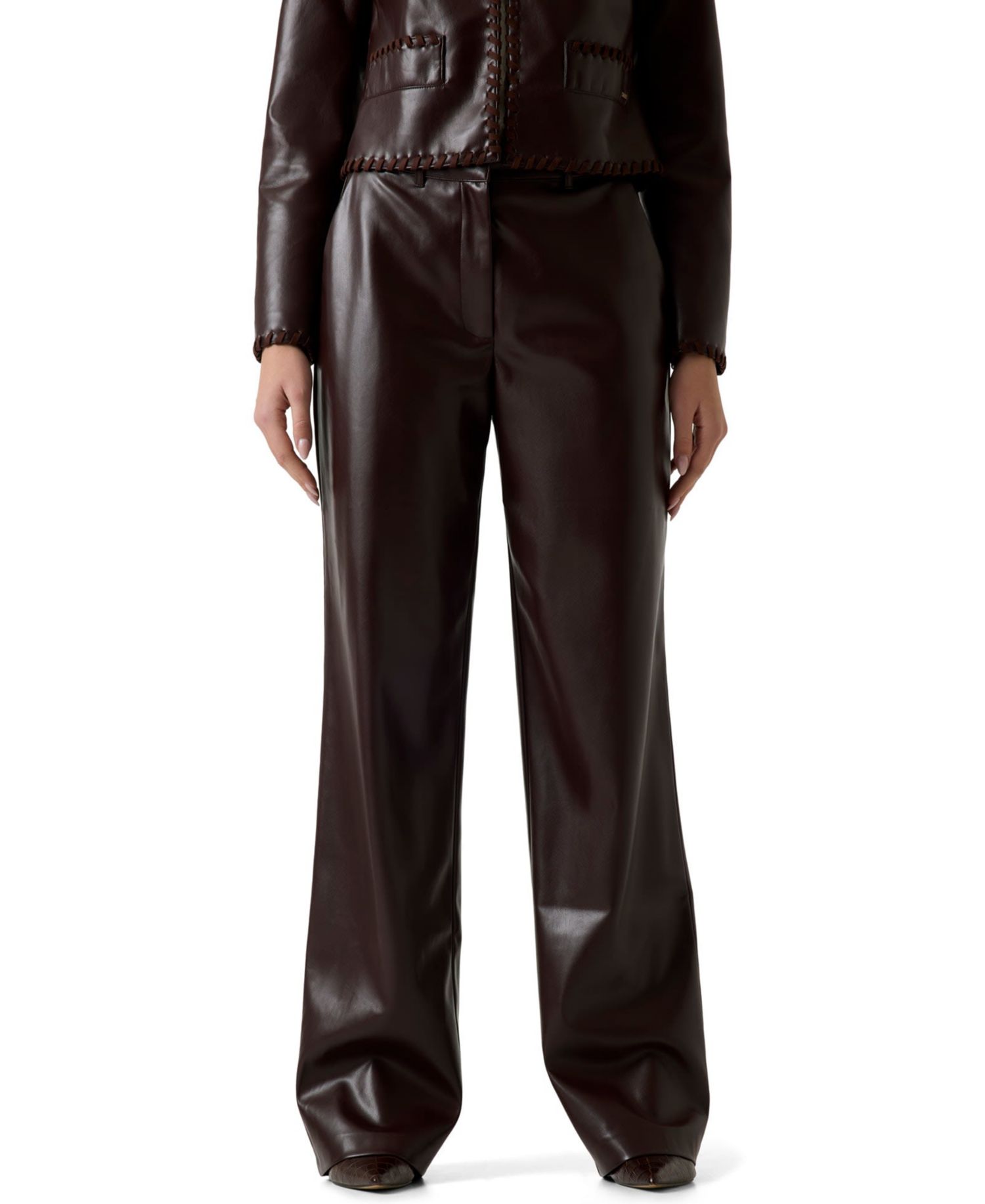 Women's Zanita High-Waisted Wide-Leg Faux Leather Pants