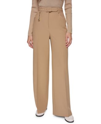 Women's High-Waisted Wide-Leg Belted Pants