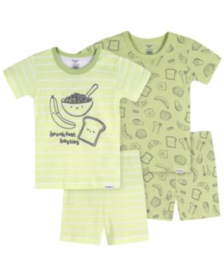 no brand code Baby Neutral 4-Piece Cotton Pajamas, Blue Naptime