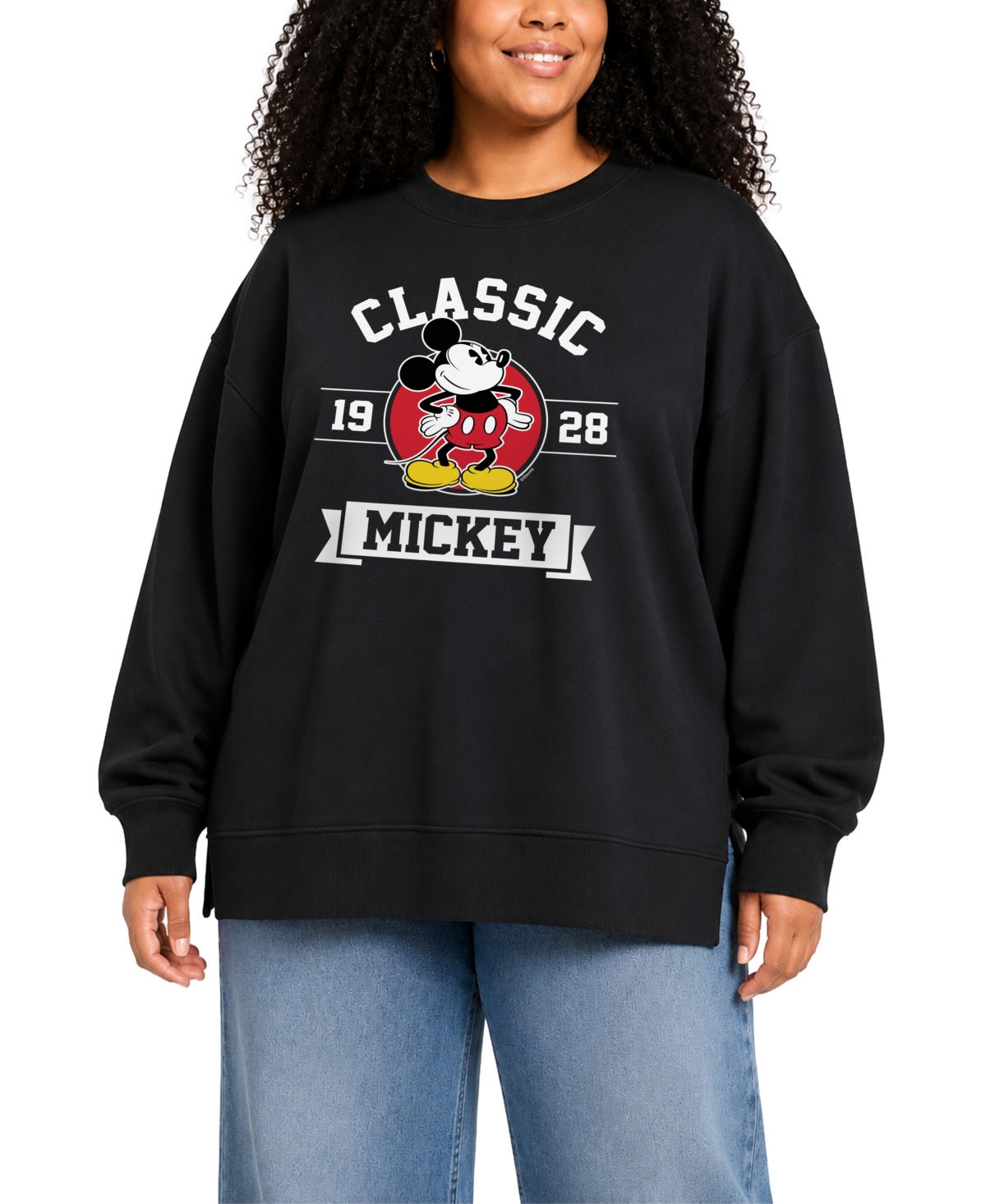 Hybrid Apparel Plus Mickey Mouse Long-Sleeve Graphic Sweatshirt