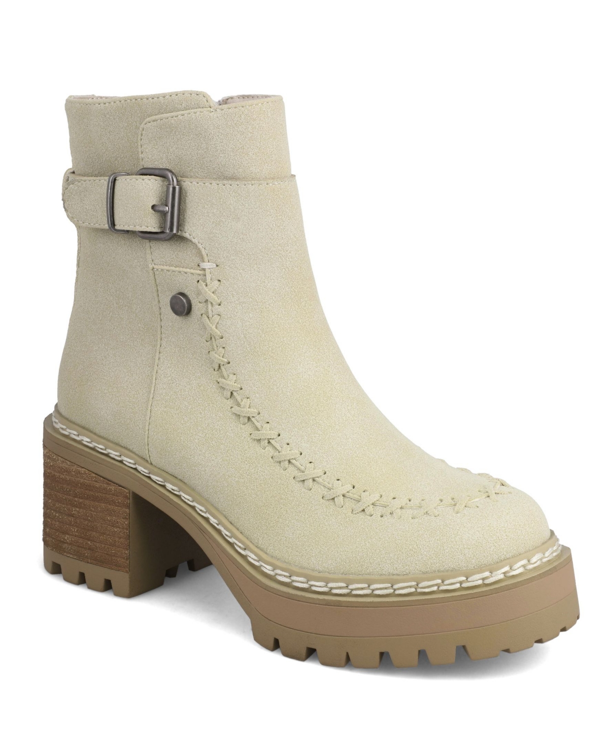 Mia Women's Toula Lug Sole Whipstitch Booties