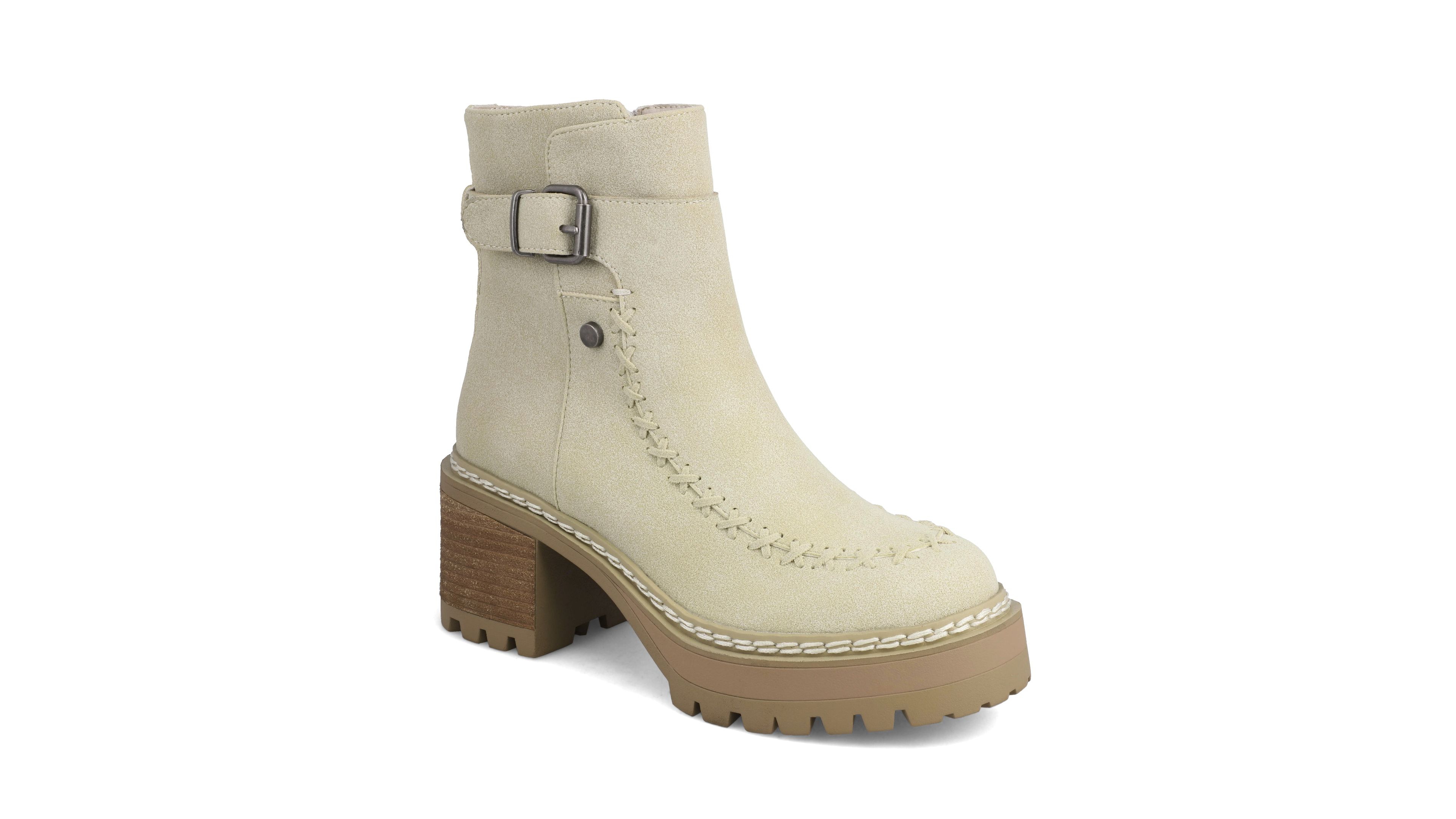 Mia Women's Toula Lug Sole Whipstitch Booties