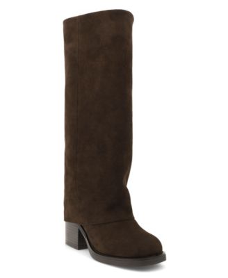 Women's Evertt-R Knee High Square Toe Block Heel Faux Leather Boots