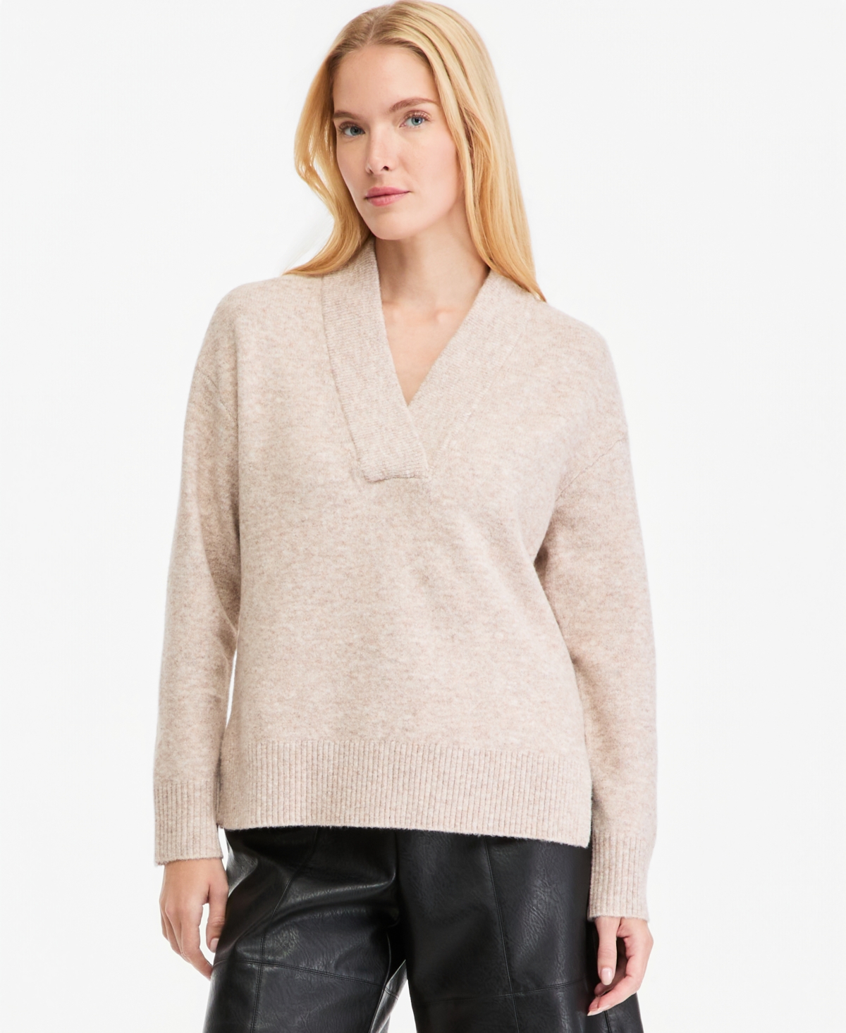 On 34th Women's Long-Sleeve Overlap V-Neck Sweater, Macy's Exclusive