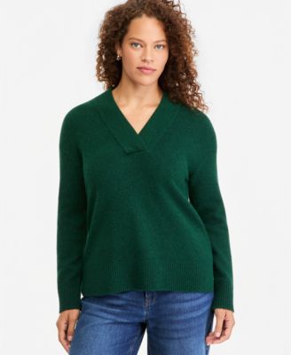 Women's Long-Sleeve Overlap V-Neck Sweater
