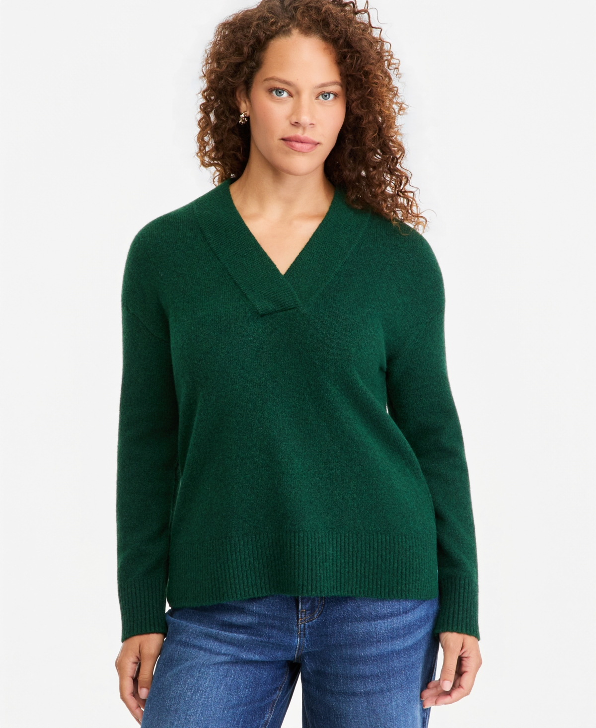 On 34th Women's Long-Sleeve Overlap V-Neck Sweater, Macy's Exclusive - Ivy League