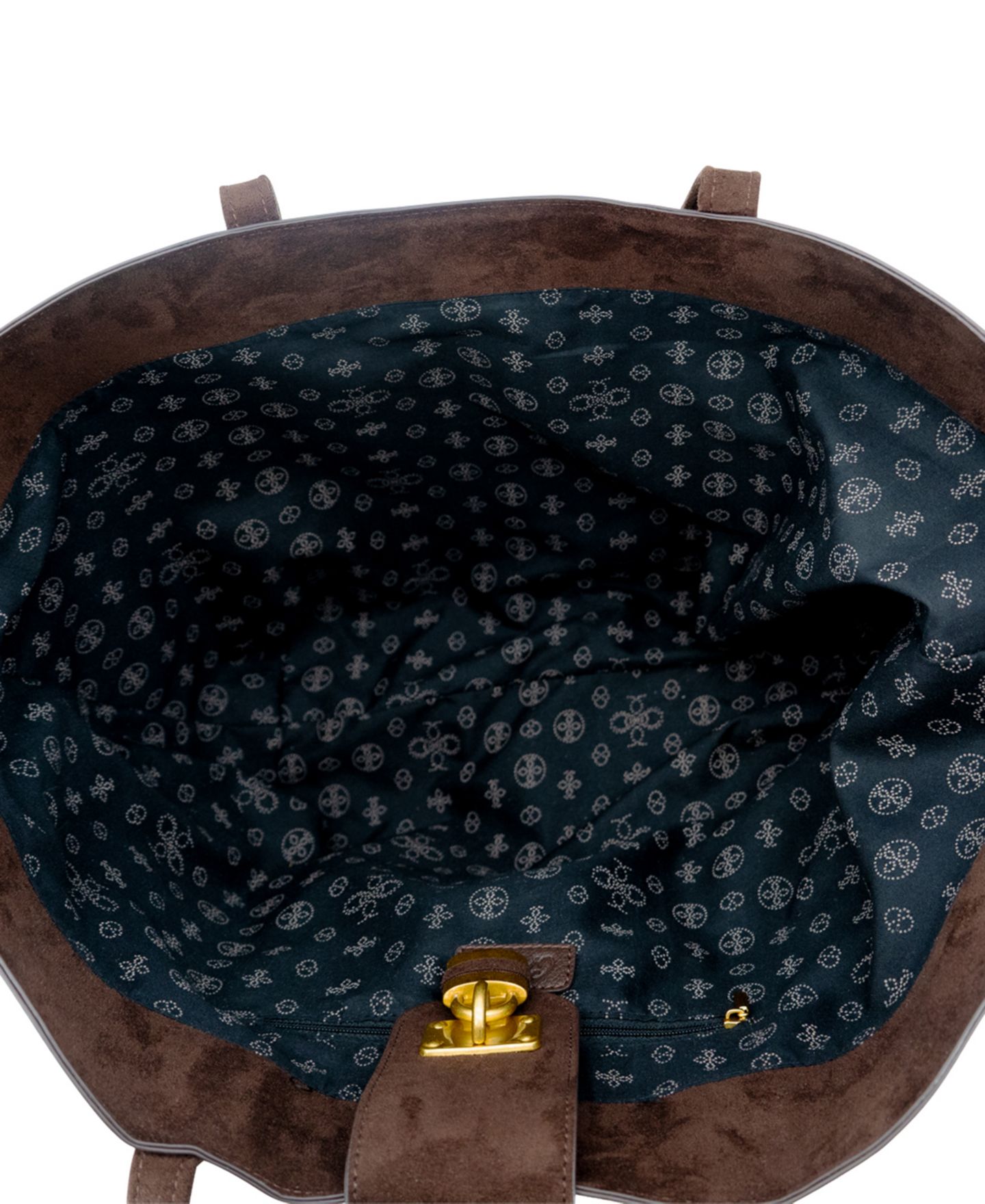 Женская сумка LIKE DREAMS Harper Lock Suede Extra-Large Tote Handbag, цвет: Тёмный коричневый — фото 4