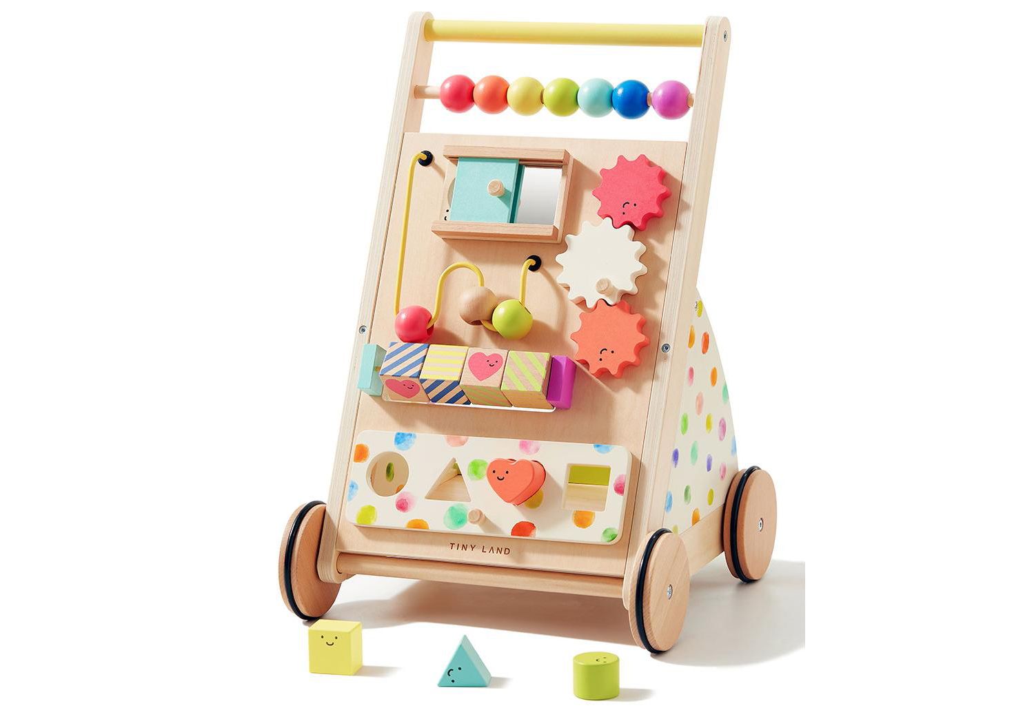 Versatile Montessori-Inspired Wooden Baby Walker Activity Center