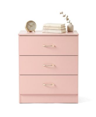 3-Drawer Dresser Chest with Tone Handles for Bedroom