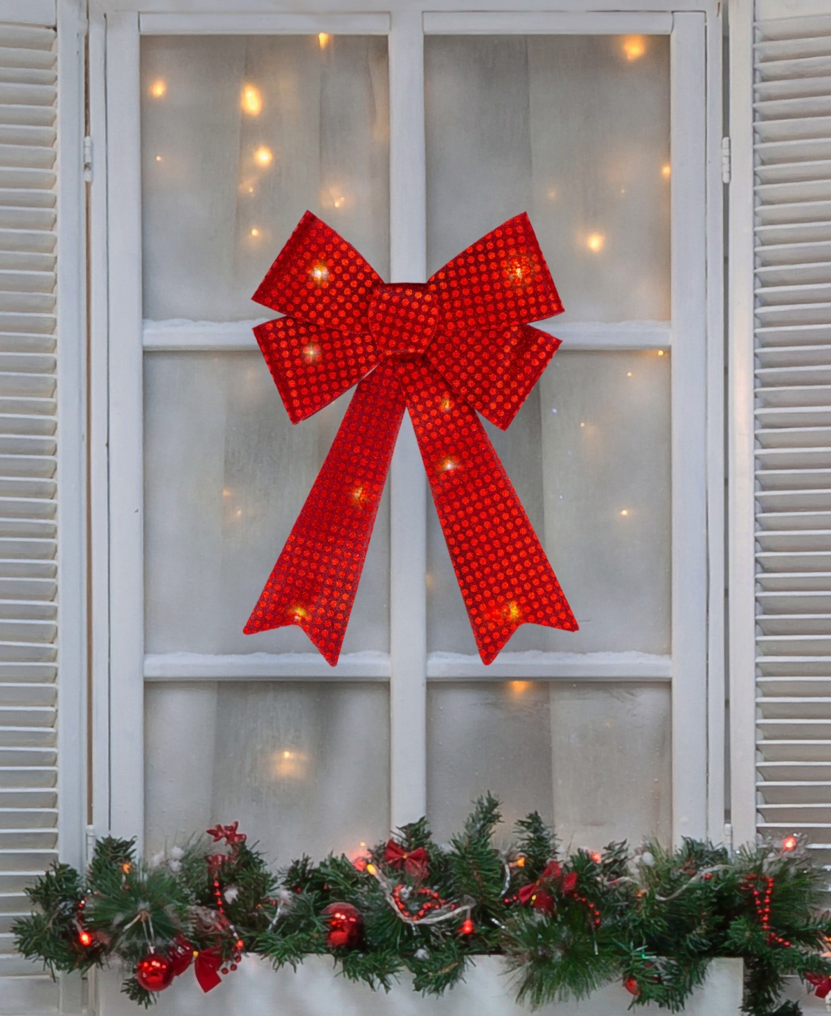 Northlight Led Lighted Sequin 17.5" Bow Christmas Decoration
