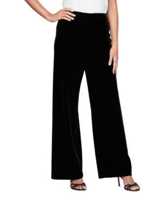 Petite Pull-On Wide Leg Velvet Pants