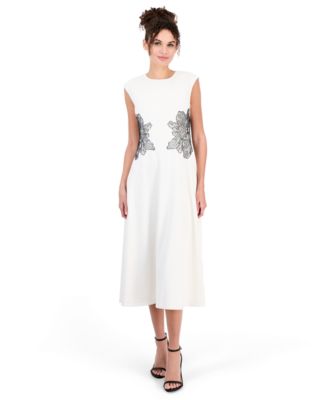 Petite A-Line Cap Sleeve Midi Dress
