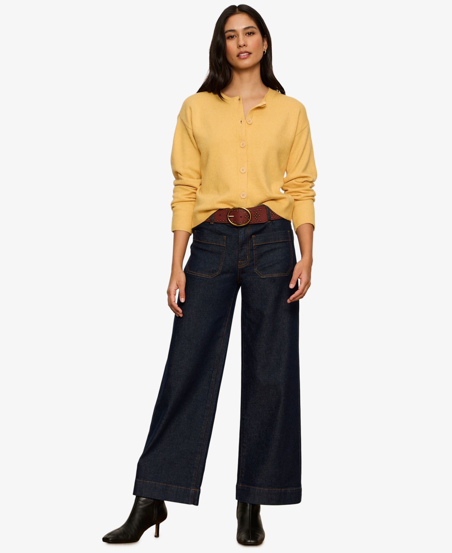 Petite Semi-Cropped Crewneck Sweater