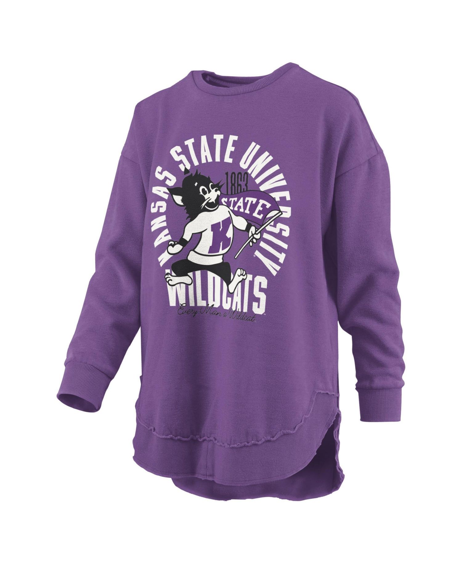 Women's Kansas State Wildcats Blitz Fleece-Lined Graphic Crewneck Sweatshirt