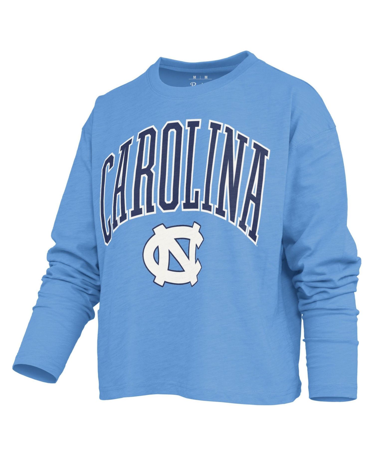 Women's North Carolina Tar Heels Motley Burnout Boxy Dropped-Shoulder Long-Sleeve T-Shirt