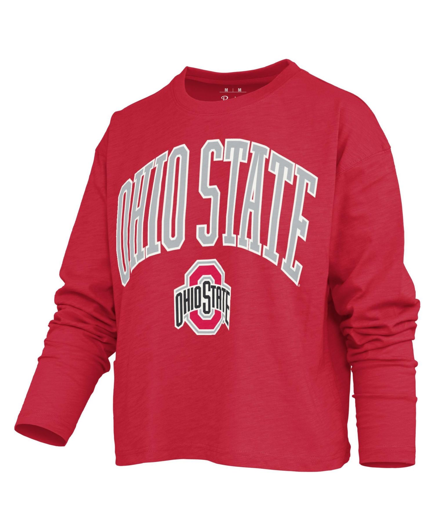 Women's Ohio State Buckeyes Motley Crewneck Long-Sleeve T-Shirt
