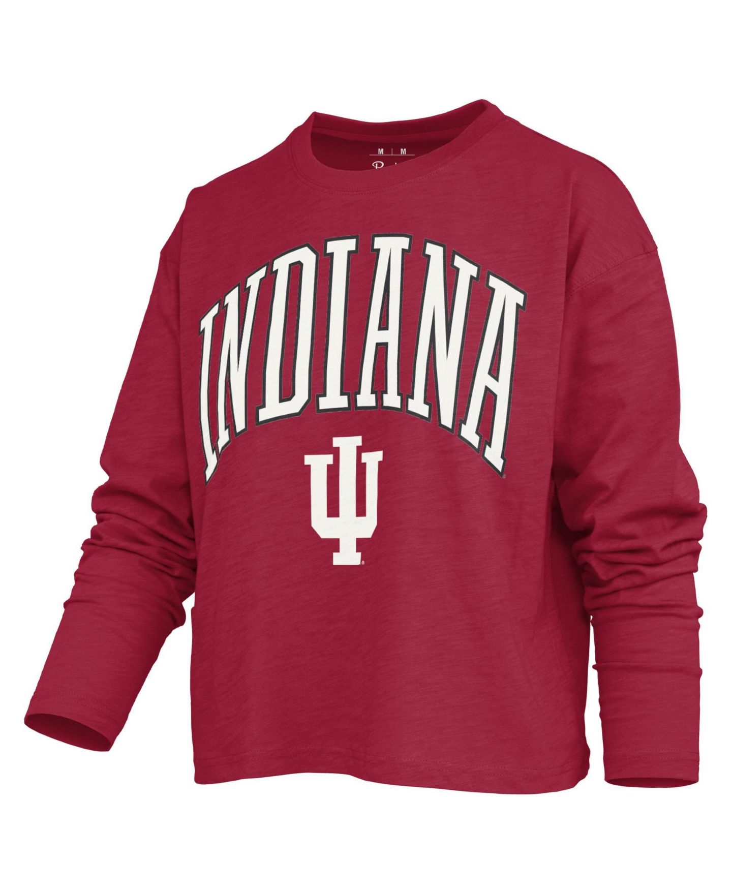 Женская футболка Pressbox Motley Indiana Hoosiers Burnout Crewneck Long-Sleeve — фото 2