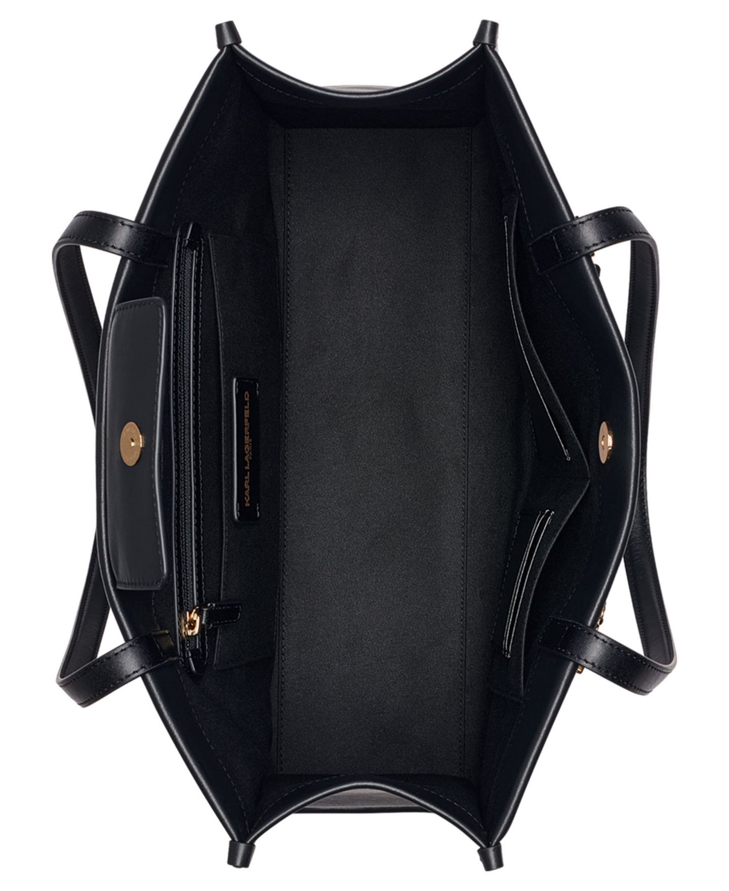 Женская сумка KARL LAGERFELD PARIS Jade Large Leather Laptop Tote, цвет: Чёрный / Золотой — фото 7