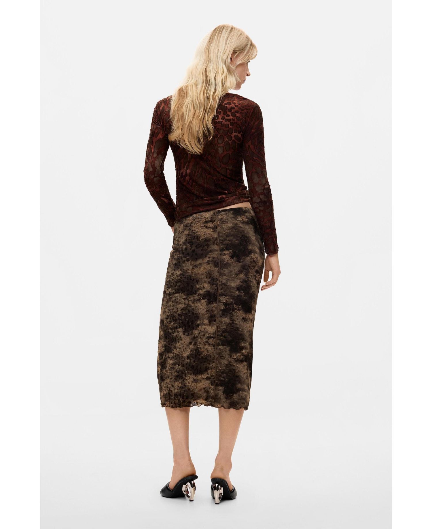 Women's Midi animal print skirt