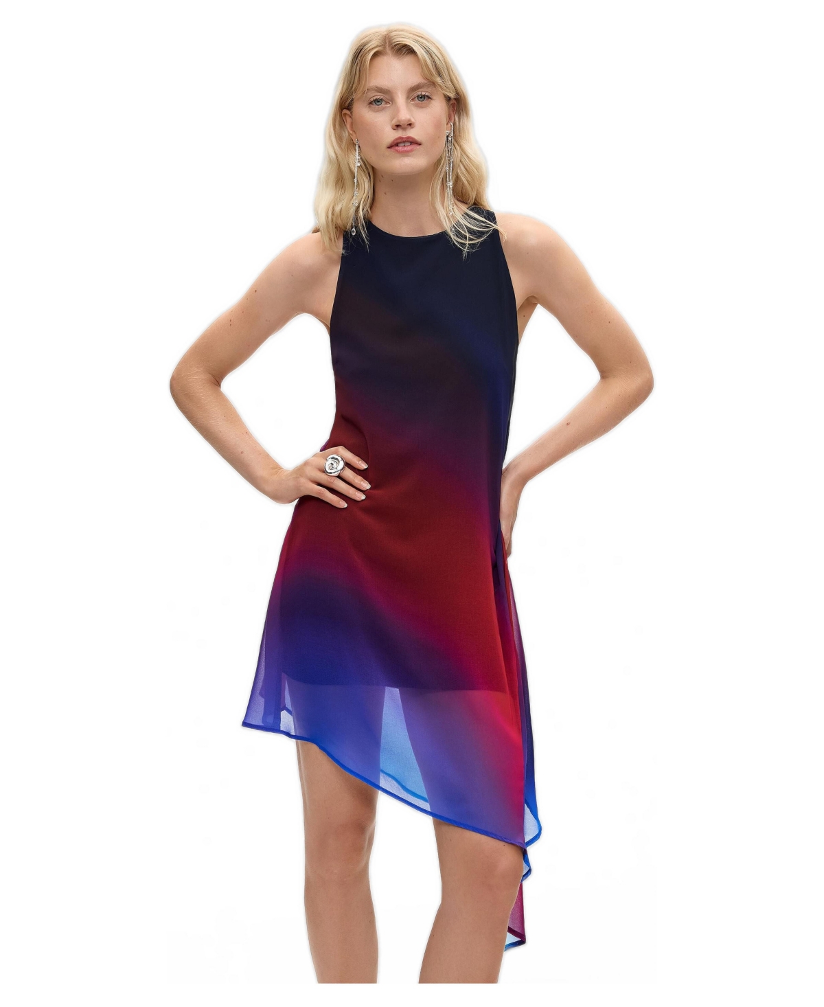 Desigual Women's Asymmetric tulle dress