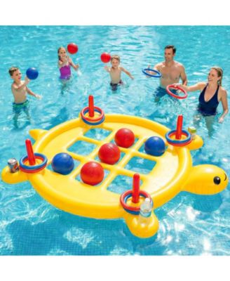 2 In 1 Inflatable Pool Game Set Tic Tac Ring Toss