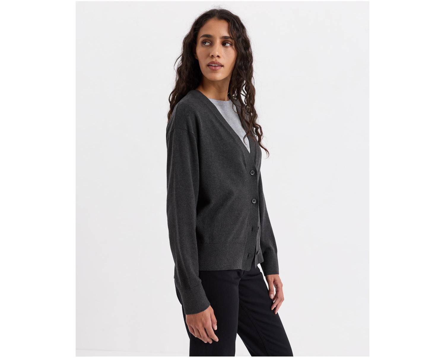 Women's Essential Midweight V-Neck Long-Sleeve Cardigan