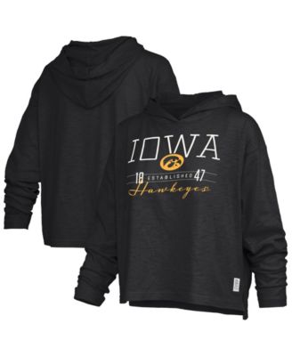 Women's Iowa Hawkeyes Castillo Long-Sleeve Hooded Slub Fabric T-Shirt