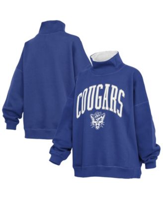 Women's BYU Cougars Oversized Mock Neck Pullover Sweatshirt