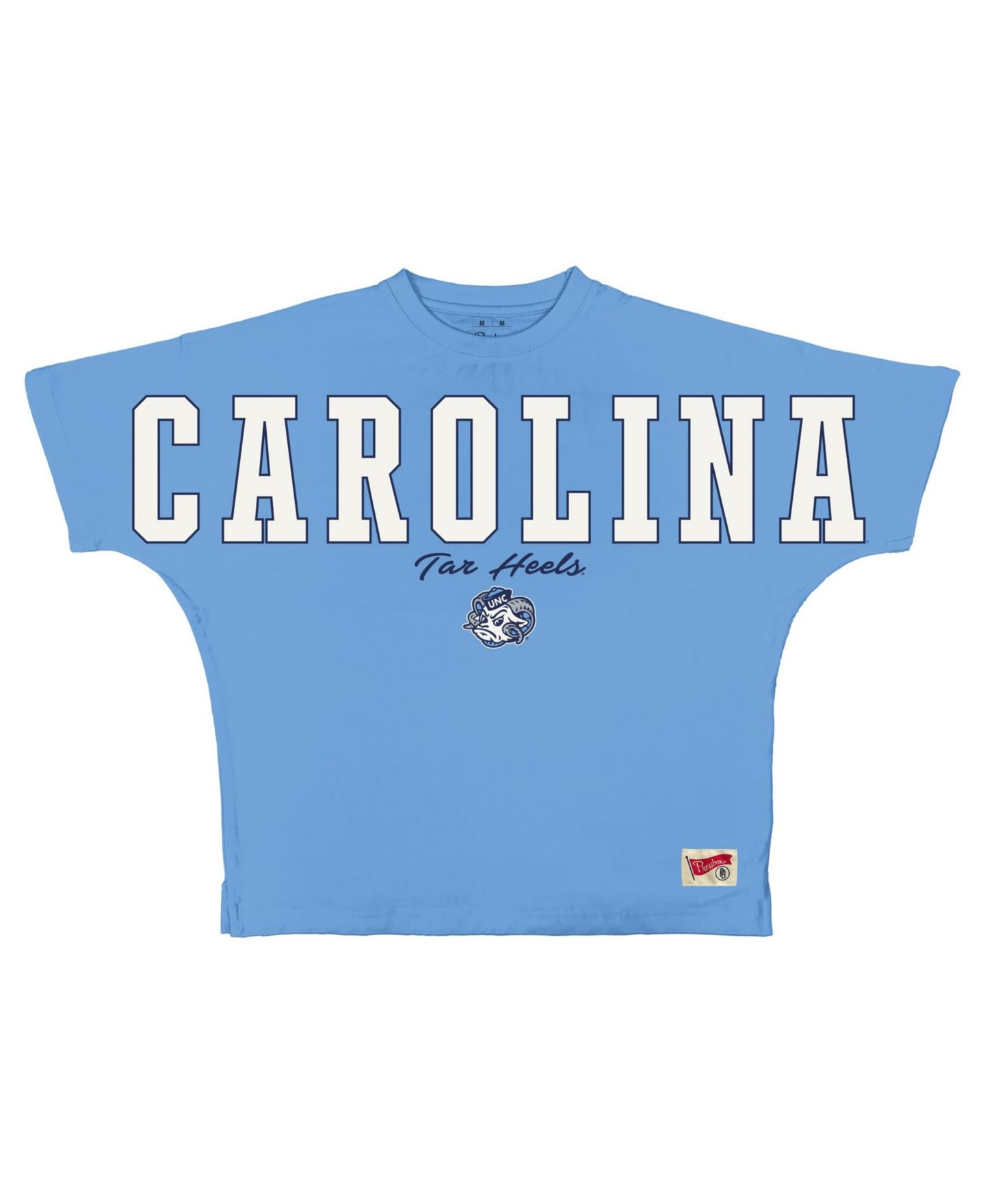 Женские футболки Pressbox North Carolina Tar Heels Flannigan Oversized Short Dolman Sleeves — фото 1