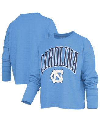 Women's North Carolina Tar Heels Motley Burnout Boxy Dropped-Shoulder Long-Sleeve T-Shirt
