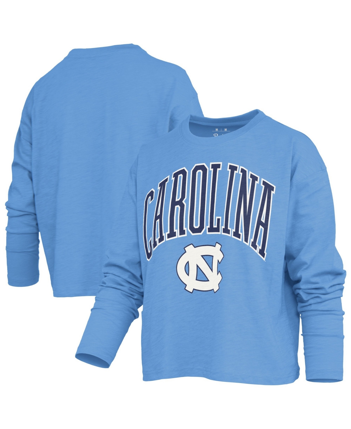 Pressbox Women's North Carolina Tar Heels Motley Burnout Boxy Dropped-Shoulder Long-Sleeve T-Shirt