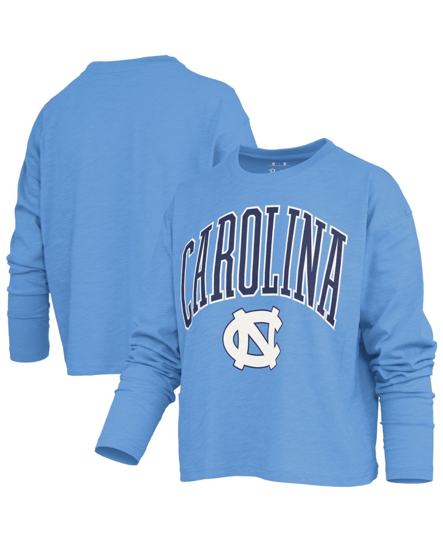 Women's North Carolina Tar Heels Motley Burnout Boxy Dropped-Shoulder Long-Sleeve T-Shirt
