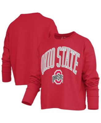 Women's Ohio State Buckeyes Motley Crewneck Long-Sleeve T-Shirt