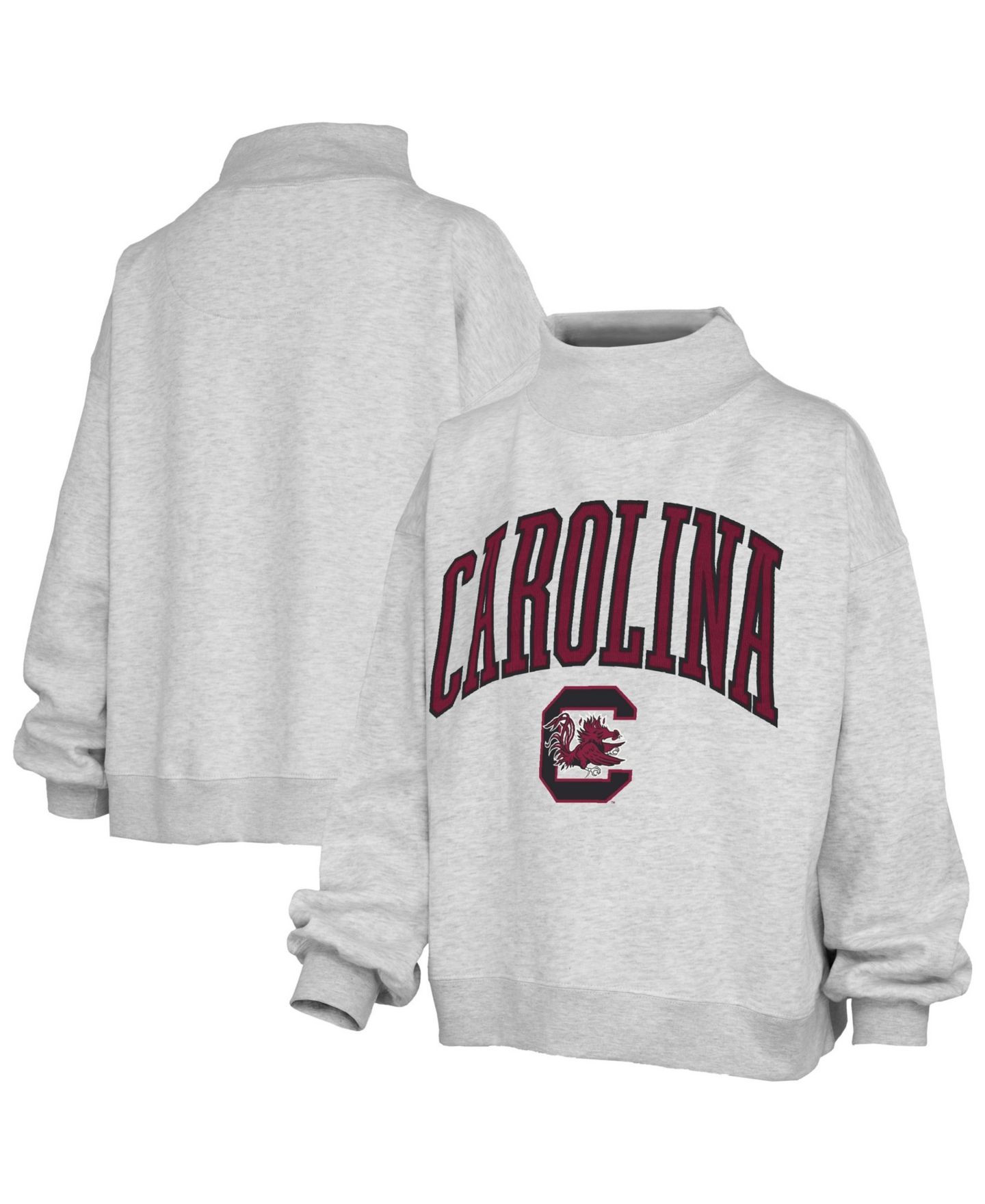Женский свитшот Pressbox South Carolina Gamecocks Nelson Texture Lingo Oversized Mock Neck — фото 1