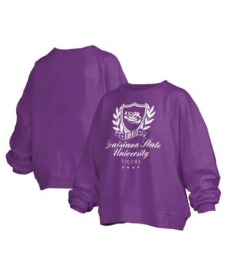 Women's LSU Tigers Janice Oversized Graphic Fleece-Lined Pullover Sweatshirt