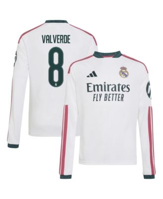 Boys' and Girls' Federico Valverde Real Madrid Replica Home Long Sleeve Jersey