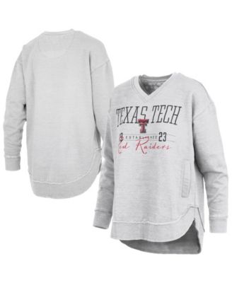 Women's Texas Tech Red Raiders Marcus East Hall Poncho V-Neck Dropped-Shoulder Sweatshirt
