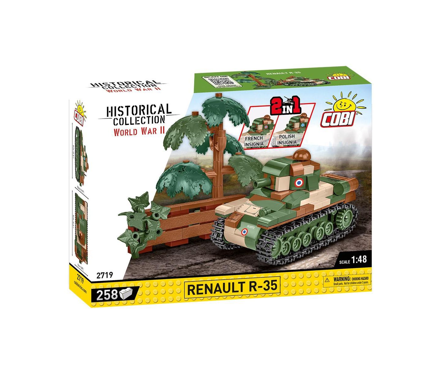 Детские майки COBI Historical Collection World War II Renault R-35 Light Tank, 93 pieces — фото 1