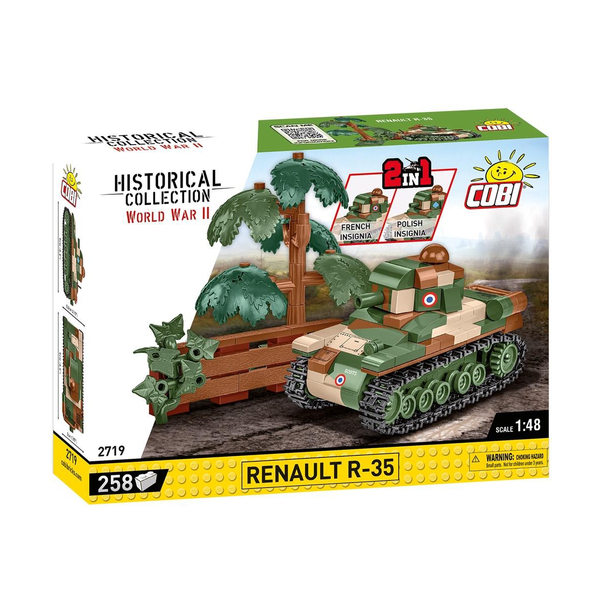 Cobi Historical Collection World War Ii Renault R-35 Light Tank, 93 pieces