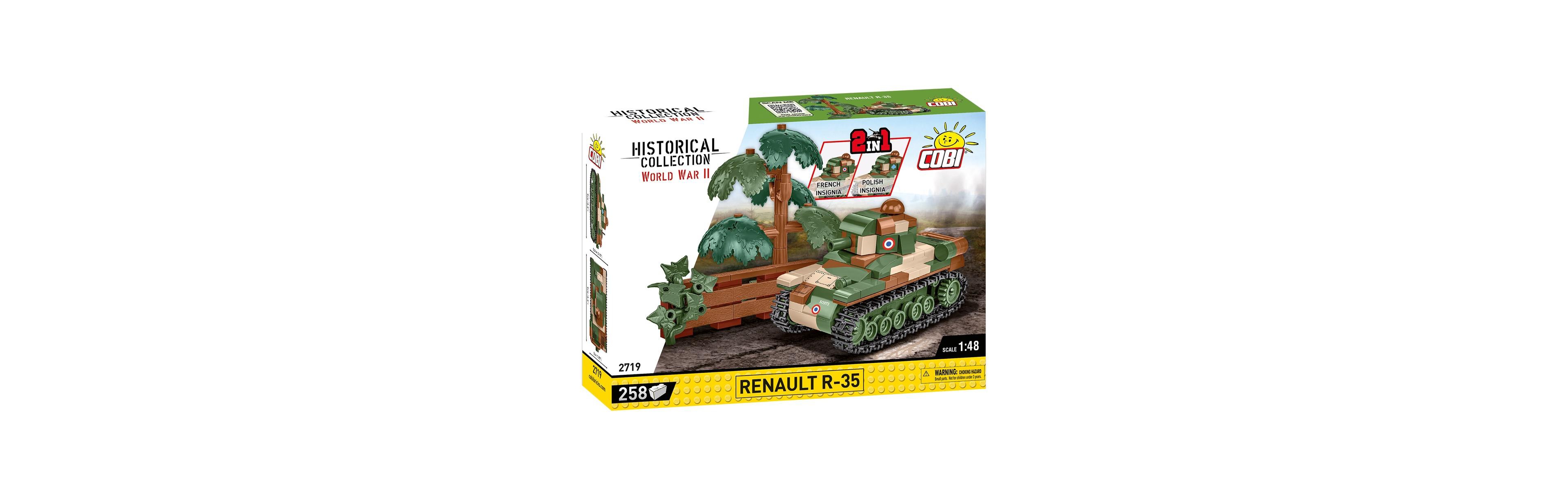 Cobi Historical Collection World War Ii Renault R-35 Light Tank, 93 pieces