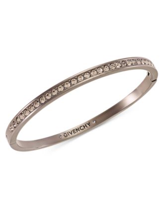 Women's Hinged Crystal Pave Open Bangle Bracelet