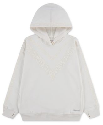 Girls' 5-16 Essential Lace-Trimmed Long-Sleeve Hooded Hoodie