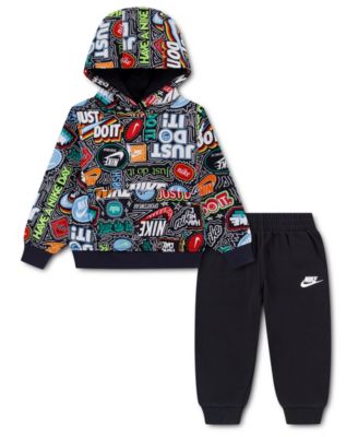 Toddler Boys' 2T-5T Lunchbox-Print Fleece Hoodie and Pants, 2-Piece Set