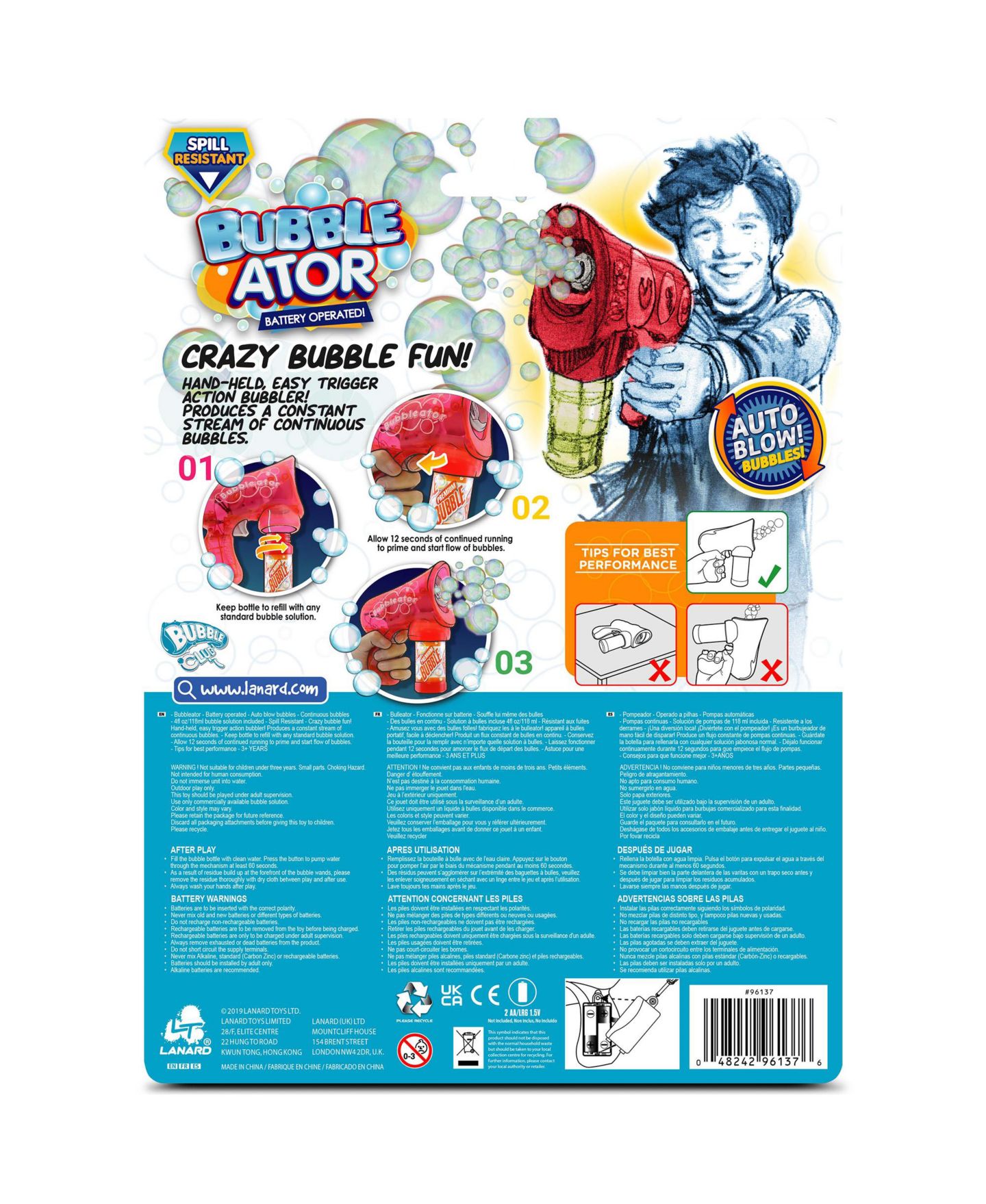 Детская игрушка Lanard Bubble-ator Trigger-Activated Bubble Machine, 4 oz., Ages 3+ — фото 5